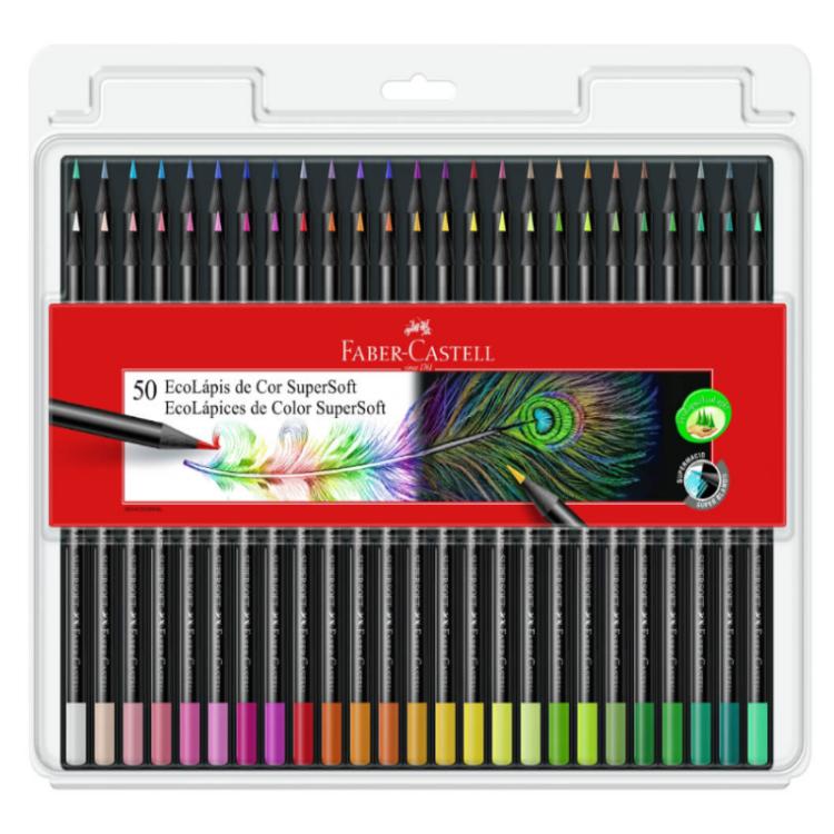 Lapices De Colores Faber Castell Ecolapiz Supersoft x 50