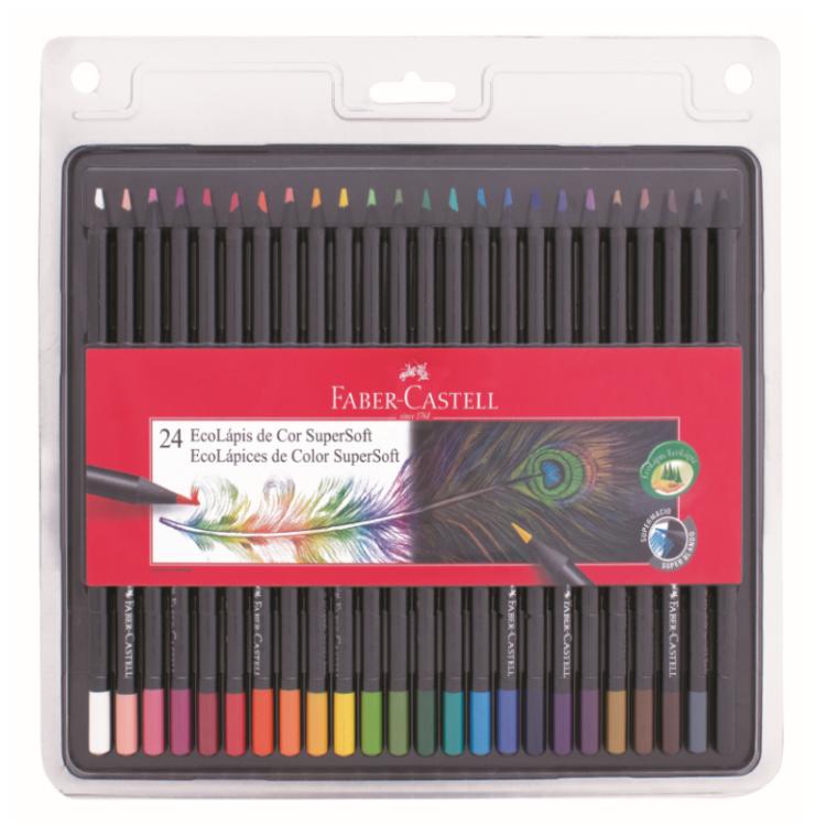 Lapices De Colores Faber Castell Ecolapiz Supersoft X 24 Largos