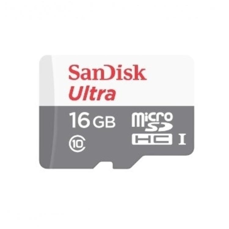 Tarjeta de Memoria Micro Sdhc Sandisk 16Gb Con Adaptador Ultra Clase 10 80Mb-s
