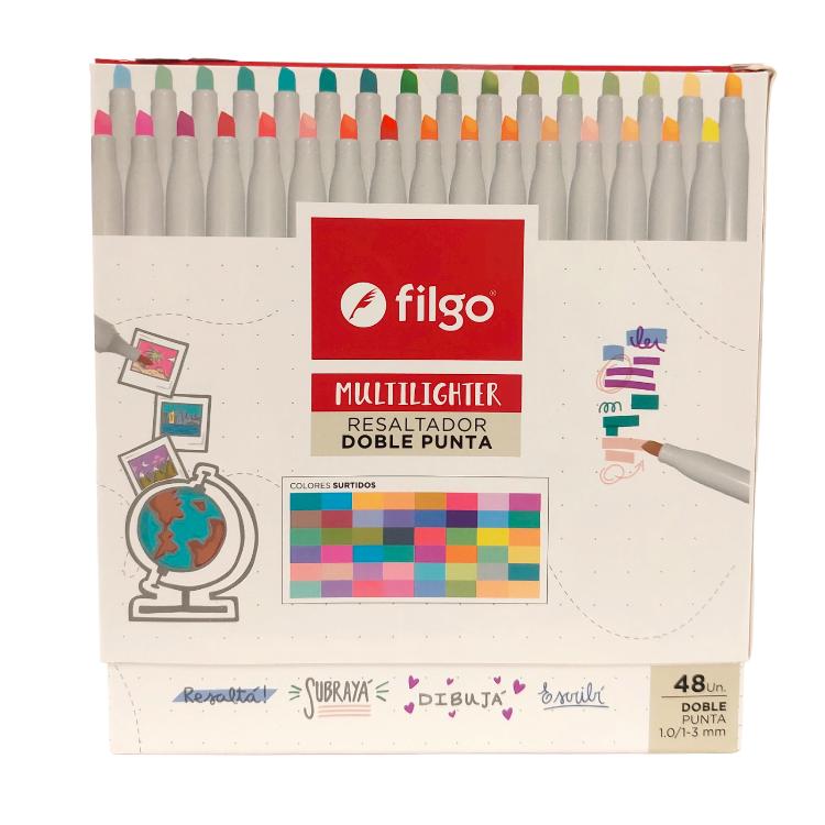 Marcadores Filgo Multilighter Doble Punta x 48 colores surtidos