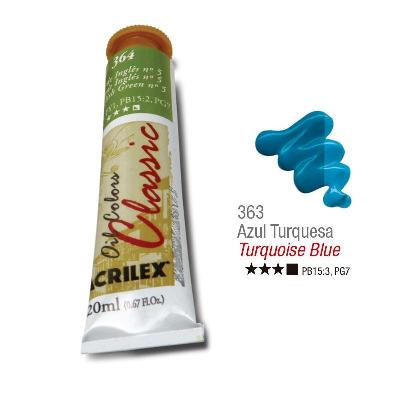 Pintura Acrilex Oleos 363 Azul Turquesa