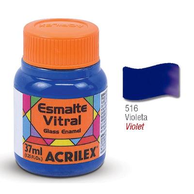 Pintura Acrilex Vitral Esmalte 616 Violeta 37Cc
