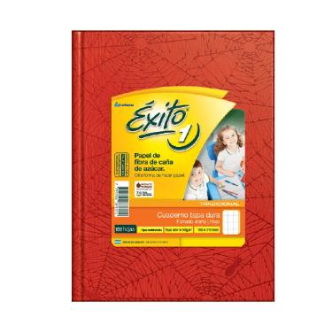 Cuaderno Exito Tapa Dura N°1 16x21cm Forrado Rojo 100 Hojas Cuadriculado