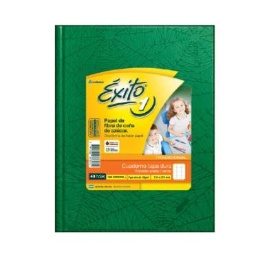 Cuaderno Exito Tapa Dura N°1 16x21cm Forrado Verde 48 Hojas Cuadriculado