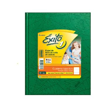 Cuaderno Exito Tapa Dura N°1 16x21cm Forrado Verde 48 Hojas Rayado