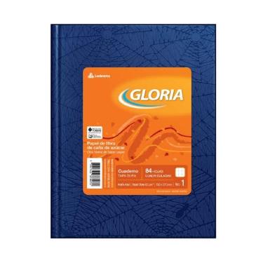Cuaderno Gloria Tapa Dura N°1 16x21cm Forrado Azul 84 Hojas Cuadriculado