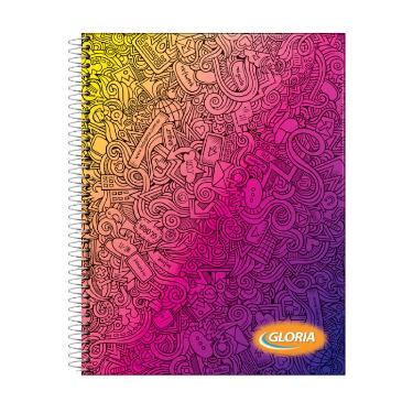 Cuaderno Espiral Gloria 21x27cm Tapa Dura Fantasia 100 Hojas Rayas