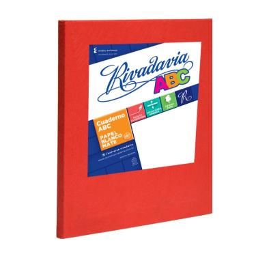 Cuaderno Rivadavia Abc Tapa Dura Nº3 19x23.5 cm Forrado Rojo 98 Hojas.cuadriculado