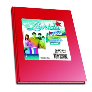 Cuaderno Tapa Dura Laprida Nº1 Forrado Rojo 50 Hojas.rayado