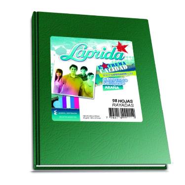 Cuaderno Tapa Dura Laprida Nº1 Forrado Verde 98 Hojas.rayado
