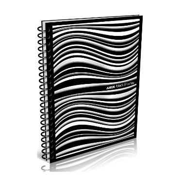 Cuaderno Espiral Arte B&w 22x29cm Tapa Flexible 80 Hojas Rayas