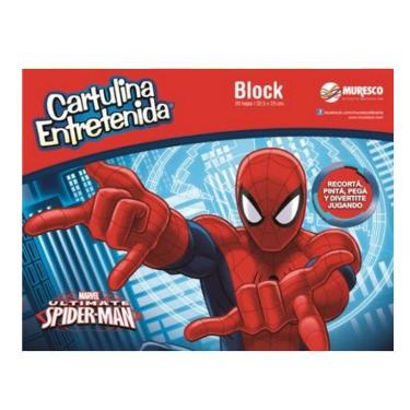 Block De Cartulina Muresco Entretenida Licencia Spider Man 20 Hojas