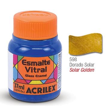 Pintura Acrilex Vitral Esmalte 698 Dorado Solar 37Cc