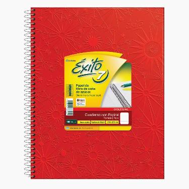 Cuaderno Espiral Exito E7 21 x 27 cm Tapa Dura 100 Hojas Rayado Forrado Universo Rojo