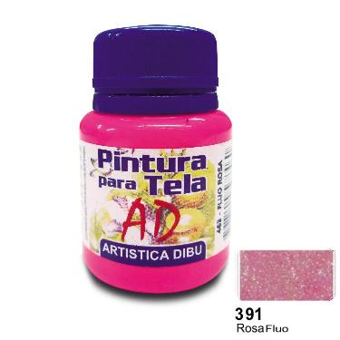 Pintura Para Tela Ad Glitter Rosa Fluo 40Ml