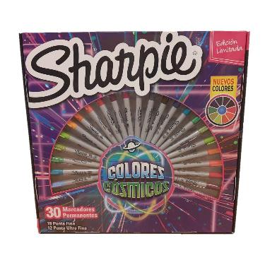 Marcadores Sharpie Ruleta Colores Cosmicos 30 Count (18 Finos + 12 Ultrafinos)