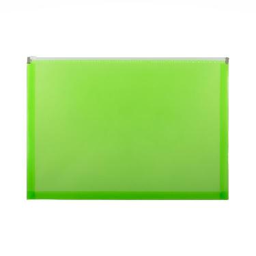 Carpeta Lama Sobre Oficio Con Cierre Neon Verde