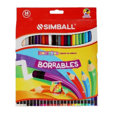 Lapices De Colores Simball Innovation Borrable X 24 Largos