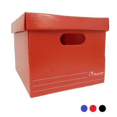 Caja Archivo Plastico Corrugado Comahue Plana 803 Roja 380X300X260