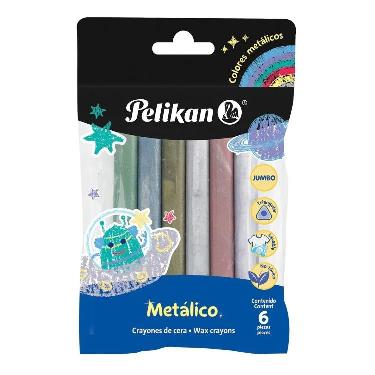Crayones Pelikan Triangular X 6 Metalico