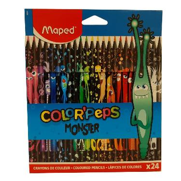 Lapices De Colores Maped Color'peps Monsters X 24 Largos