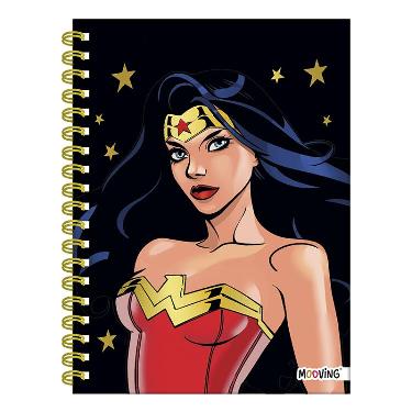 Cuaderno Con Espiral Mooving Wonder Woman Tapa Dura 80 Hojas 16 x 21 cm Rayado