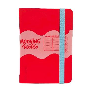 Cuaderno Mooving Notes A6 Tapa Dura Rayado Con Elastico Rojo Art.1247132