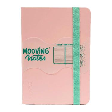 Cuaderno Mooving Notes A6 Tapa Dura Rayado Con Elastico Rosa Art.1247132