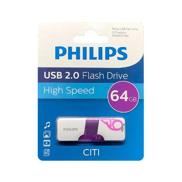 Pendrive Philips 64 GB Citi Purpura USB 2.0 Art.FM64FD1300B