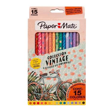 Lapices de Colores Paper Mate x 15 Vintage Hexagonal Art.2152180