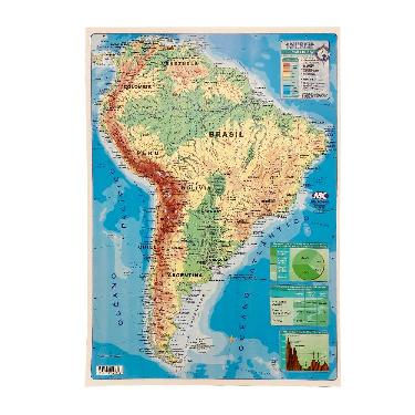 Mapa N° 6 Cromo Fisico Politico Mundo Cartografico America Del Sur