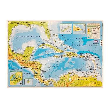 Mapa N° 6 Cromo Fisico Politico Mundo Cartografico America Central