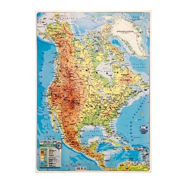 Mapa N°6 America Del Norte Fisico Politico Mundo Cartografico