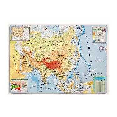 Mapa N° 6 Cromo Fisico Politico Mundo Cartografico Asia