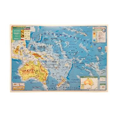 Mapa N° 6 Cromo Fisico Politico Mundo Cartografico Oceania