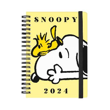 Agenda Mooving 2024 Snoopy  Dia por Pagina Espiralada 14x20 cm Art.1404134
