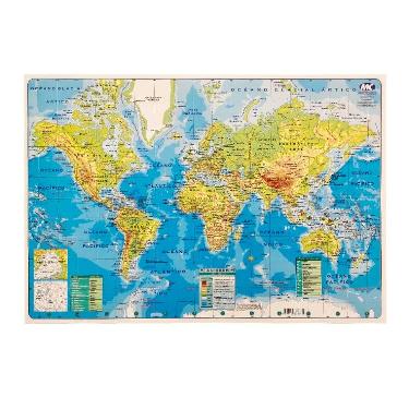 Mapa N°6 Planisferio Fisico Politico Mundo Cartografico