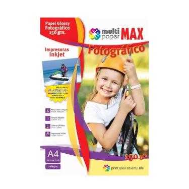 Papel Fotografico Paper Max Glossy 150 Gr. A4 Blister X 20