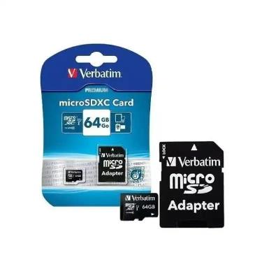 Tarjeta Micro SDHC Verbatim 64GB Co Adaptador Premium Art(VER44084)